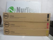 Lot of 3  DELL 72MWT JD14R H10TX Toner Cartridges C7765DN Magenta, Yellow, Black picture
