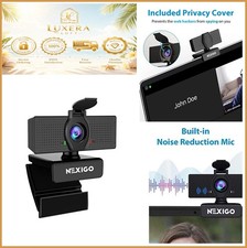 N60 1080P Webcam USB with Microphone Privacy Cover Plug and Play Black picture