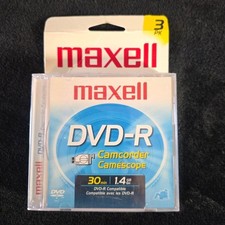 New Maxell Camcorder DVD-R - 3 pack 30 min 1.4 GB DVDs NOS picture