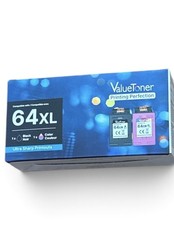 64XL ValueToner Ink Cartridge Combo Pack 1 Black & 1Tri Color Cartridge HP Envy picture
