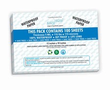 Waterproof Paper 13 x 19, 5 MIL 110 LB Non-Tear Synthetic Paper, 100 Sheets |... picture