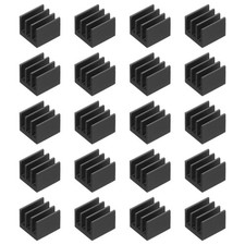 20 Pcs Heatsink 7x7x6mm Aluminum Heat Sink with Thermal Blue Sticker Black picture