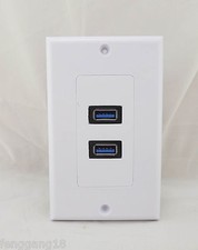 1pcs Dual 2-Ports USB 3.0 Socket Charger Receptacle Outlet Wall Face Plate Panel picture