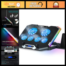 RGB Laptop Cooling Pad, Gaming Notebook Cooler, Adjustable Fan Stand for Laptops picture