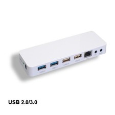 LOT 10pcs White USB 4 Ports Docking Station 3.0/2.0 RJ45 Audio Mic Socket 5Gbps picture