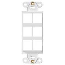 Leviton 41646-W QuickPort Multimedia Decora Insert 1-Gang 6-Port White picture