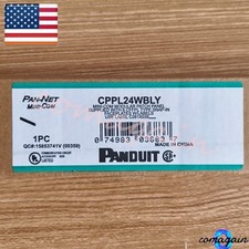 Mini Com Modular Patch Panel For Panduit CPP24WBLY w/ Faceplates Fits Cat 6, 5E picture