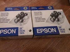 Lot of 2 Genuine Epson 32 Black Ink Cartridges C13T032120 New Sealed Exp 2007 picture