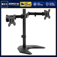 Dual Monitor Stand VIVO 13-27 inch Adjustable Desk Mount with Cable Clips picture