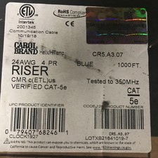 CAROL CABLE Cat5e, 24 AWG, 4 Wire, Unshielded Network and Ethernet Blue... picture
