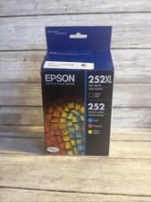 New Genuine Epson 252XL High Capacity Black + Tri-Color Ink Cartridges Exp 11/25 picture