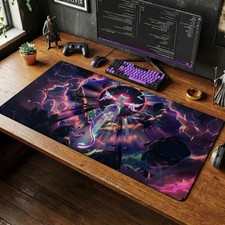Mewtwo Mouse Pad | Psychic Storm Desk Mat, Legendary Pokemon Watercolor Art Mat picture