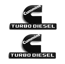  2Pack OEM Black Cummins Turbo Emblem Compatible with 2500 Black with white picture