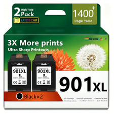 901XL Ink Cartridges High Yield (2-Pack, Black) Work for Officejet 4500 Printer picture