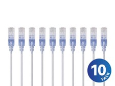Monoprice Cat6A Ethernet Network Patch Cable - 25 Feet - White | 10-Pack, 10G picture
