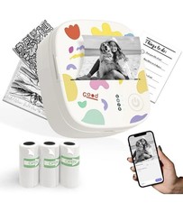 XenGro Mini Portable Sticker Printer, Mini Thermal Printer 3 Rolls + Starter B3 picture