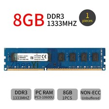 Kingston 8GB Module DDR3 PC3-10600U 1333Mhz 240Pin KVR1333D3N9/8G DIMM Memory picture