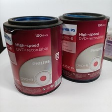 100 PHILIPS Blank 16X DVD-R DVDR Branded Logo 4.7GB Media Disc lot of 2 picture