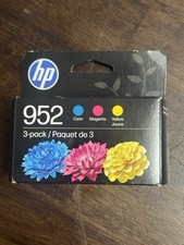 Genuine HP 952 3-Pack Ink Cartridges Cyan Magenta Yellow New Sealed Ex 4/28-5/28 picture