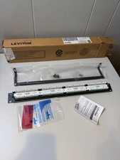 Leviton 5G596-U24 GigaMax Cat5e 24 Port Patch Panel 1RU T568A/B Cable Mgmt Bar picture