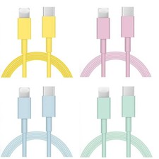 3.3ft USB-C to Phone Fast Charging Cable PD Charger Cord Multi Color 14 13 12 11 picture