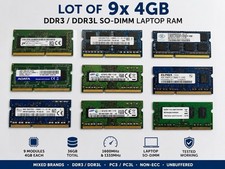 Lot of 9x 4GB DDR3 DDR3L 1600MHz SO-DIMM Laptop RAM 36GB Mixed picture