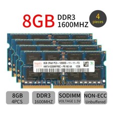 32GB 4x 8GB 4GB 2Rx8 DDR3 PC3-12800S 1600MHz 1.5V CL11 Laptop RAM For Hynix Lot picture