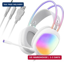 Headset with Mic, RGB Wired Gaming Headset with Surround Sound, Noise Canceling picture