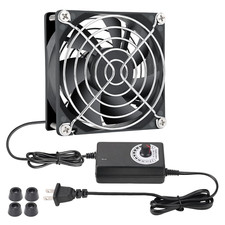 80mm Small Computer Fan with AC Plug 110V 120V 220V 240V Fan with Speed Cont... picture