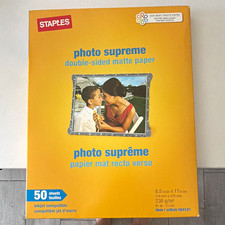 Staples Photo Supreme Matte Double-Sided Inkjet Photo Paper 8.5x11 230gsm 50 picture