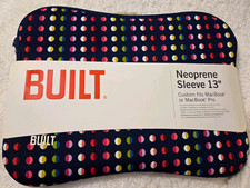 BUILT 13 in Neoprene Sleeve Case Zipper Closure Polka Dot for MacBook Pro picture