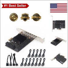 PCIe x1 to 12 Port SATA 3.0 Expansion Card 6Gbps SSD HDD Adapter with Cables picture