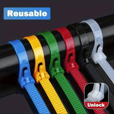 100pcs Reusable Nylon Cable Ties 3.6x150mm Removable Wire Organizer Set - NEW picture