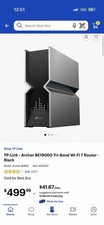 TP-LINK Archer BE800 BE19000 Tri-Band 4-Port Wireless Router - Black picture