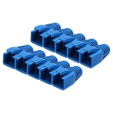 100 Pack Boot Cover, Cat6A Cat7/7A 8mm (Blue) picture