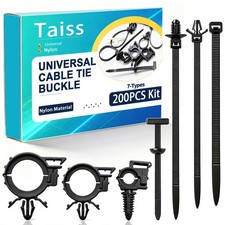 200PCS Nylon Universal Cable Tie Buckle with Wire Loom Routing Clips,7-Types ... picture