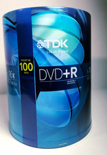 TDK DVD+R Recordable Discs 4.7GB 16x 100 Pack Spindle/Cake Box picture