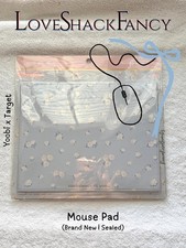 LoveShackFancy x Yoobi Everblooming Rosettes Mouse Pad Breezy Blue NEW SEALED picture