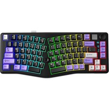 LEOBOG Alice A75 Non stick Wireless 83 Key bit Gaming Keyboard RGB Black, Purple picture