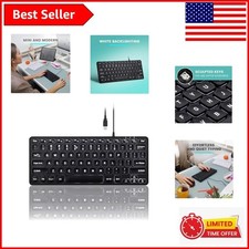 PERIBOARD-332 Backlit USB Keyboard - Modern Minimalist Design, Ambidextrous Use picture