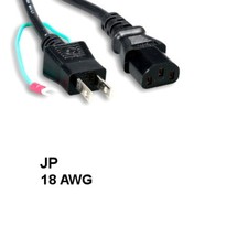 Kentek 6Ft IEC-60320 C13 to JP JIS8303 Power Cord w Ground 18AWG Japan Universal picture
