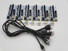 Lot of 6 x PCI-E 1x to 16x GPU Risers + Cord + Plug from GPURisers premium brand picture