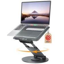 Nulaxy Telescopic 360 Rotating Laptop Stand for Desk Adjustable Height Swivel... picture