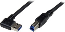 TWO PACK StarTech USB3SAB1MRA 1m 3ft Black USB-A Right Angle 90 degree USB-B SS picture