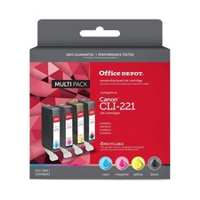 Office Depot Reman Ink Cartridge, Compare To Canon CLI-221, Color (C/M/Y/B) picture
