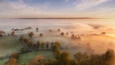 Landscape mist nature trees Custom Gaming Mat Desk picture