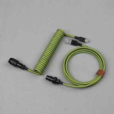 Coiled Aviator Cable Gx16 Usb C Keyboard Spiral Cable Pc Desk Connector For Pc picture