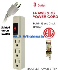 Electrical 3 Outlet POWER STRIP AC Wall Plug Electric Splitter with Power Switch picture