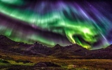 Landscape nature aurorae mountains sky starry night Custom Gaming Mat Desk picture