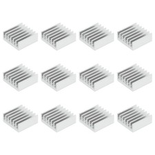 12 Pcs Heatsink 14x14x6mm Aluminum Heat Sink with Thermal Blue Sticker White picture
